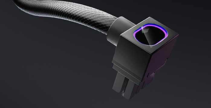 Захранващ 8PIN GPU Extension ARGB 90 градуса за GIGABYTE Radeon RX 9070 XT GAMING - 3 броя