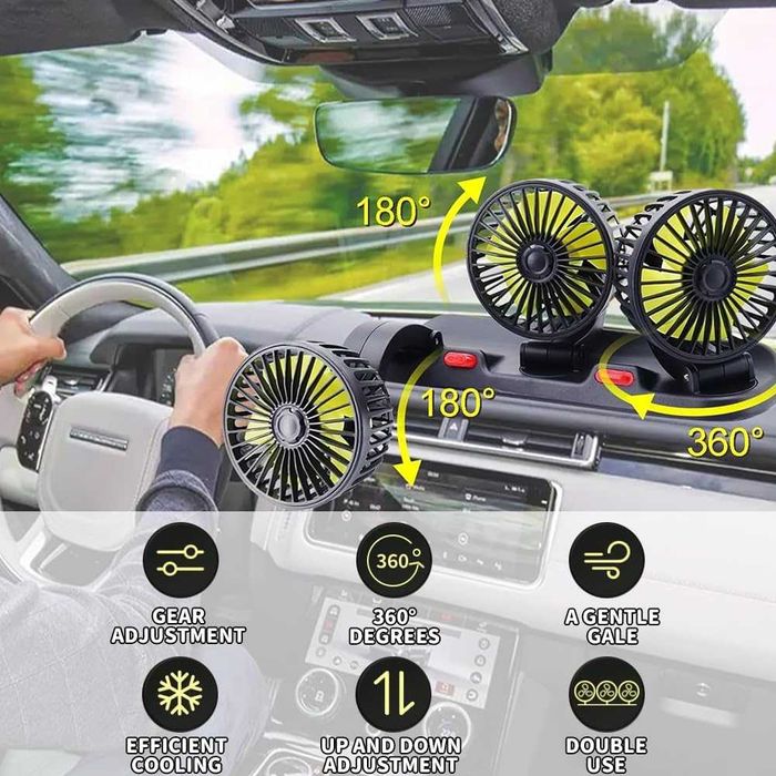 Moщен Троен вентилатор за автомобили, бусове, каравани - 12V