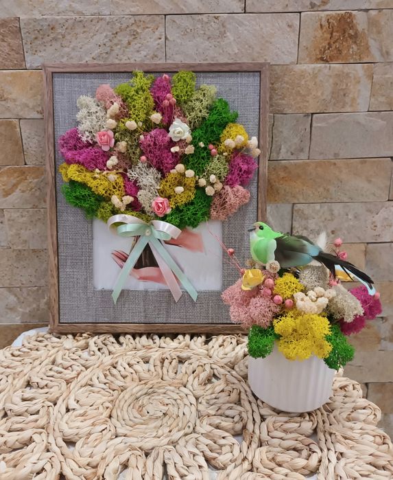 Рамки и кашпи декорирани със скандинавски мъх!