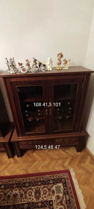 Mobilier mobila sufragerie living clasic din lemn masiv de nuc