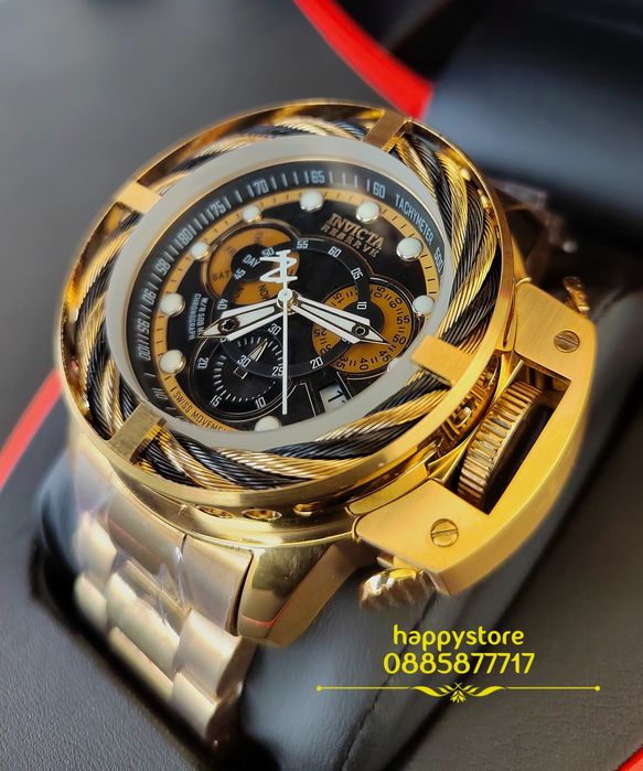 часовник INVICTA Reserve I-Force Chronograph Gold 52 mm, Инвикта нов
