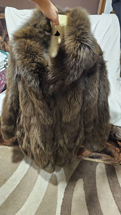 Palton Cojoc Geaca de blană naturala maro XXL 44