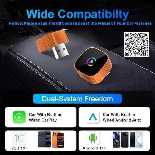 Нов CarPlay Wireless адаптер за iPhone 1080P USB-C USB-A бърза връзка кола телеон Айфон