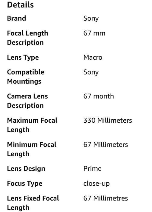SONY - AC-Close-Up Lens VCL-M3367