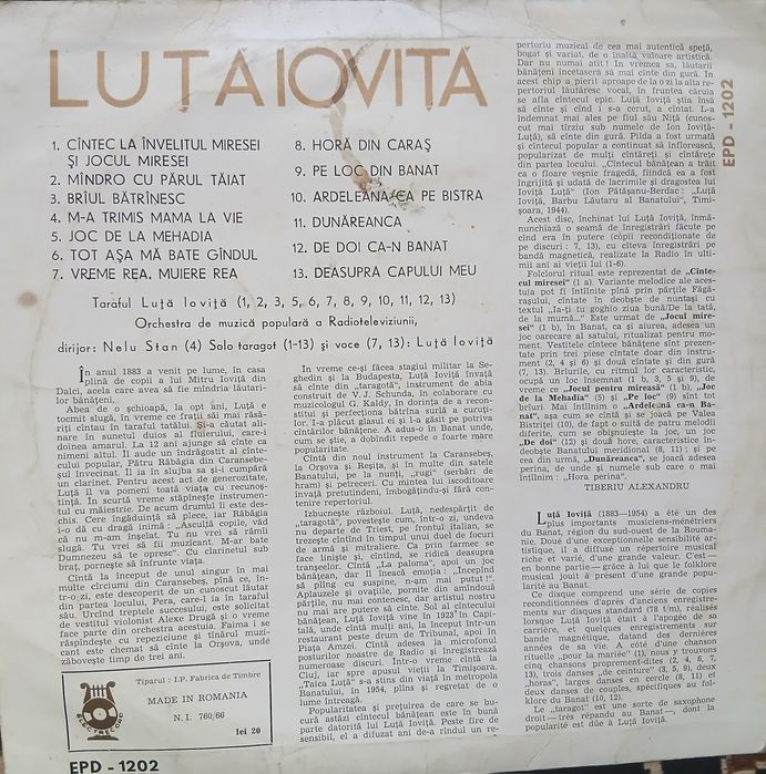 Luta Iovita-Taragot editia 1966