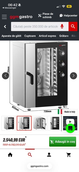 Cuptor convecție abur - Electromecanic - 11x GN 1/1