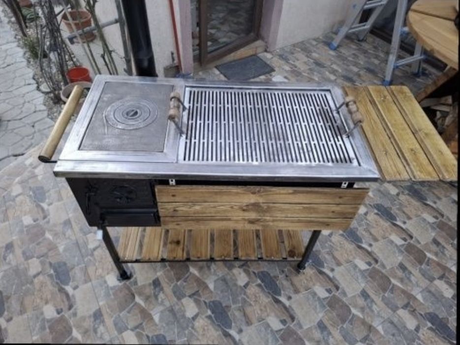 Masină de gătit cu plită si gratar/soba/friptura/pastrama
