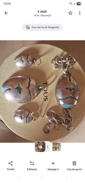 Set Tous argint si piatra naturala