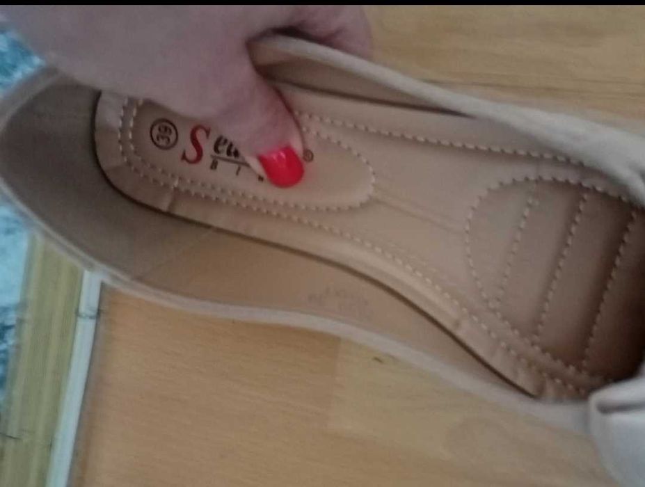 Balerini crem, noi, mărime 39