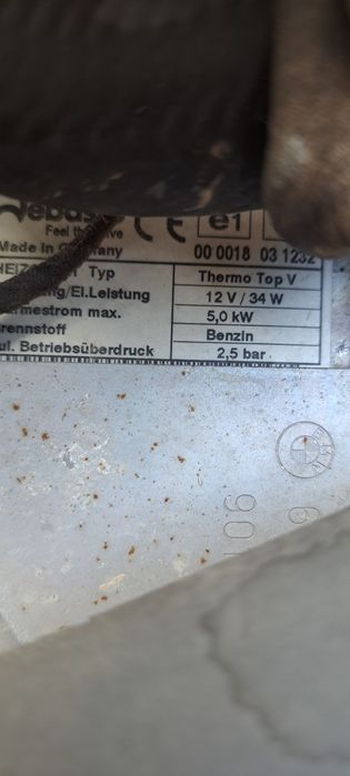 Webasto BMW F01 4.4i benzina cod 9219272
