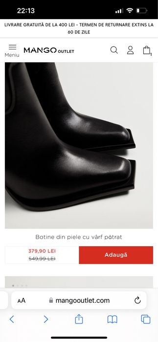 Ghete Mango piele naturala, nr 40