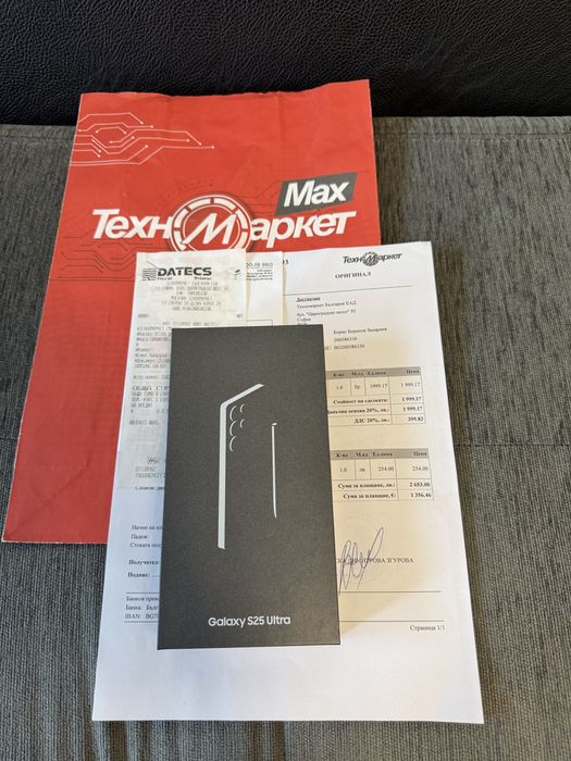 КАТО НОВ 512GB Samsung S25 Ultra Гаранция Technopolis до 2027