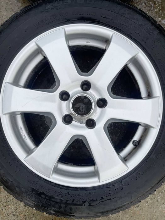 Set jante aliaj R16 gama VAG 5x112 cu anvelope de iarna 205 60 R16