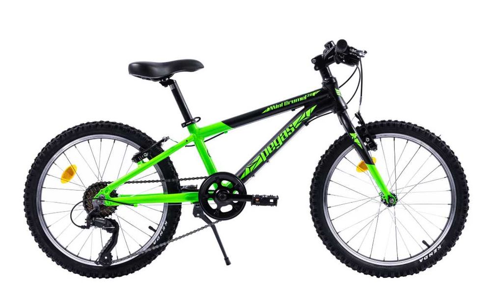 Bicicleta MTB copii Pegas Mini Drumet 20 inch, Negru/Verde