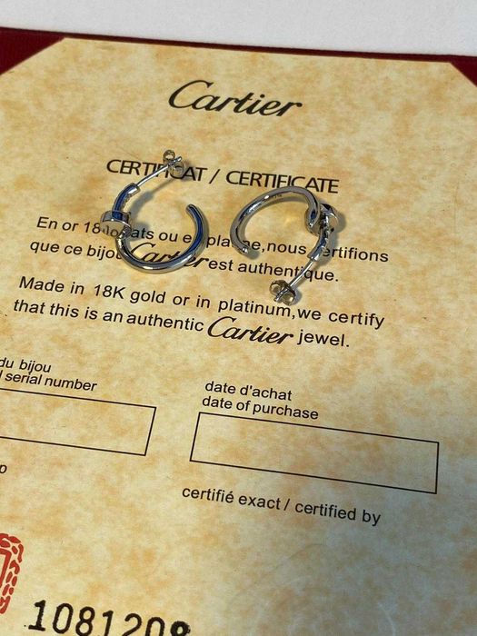 Cercei Cartier Model Cui White Gold 750
