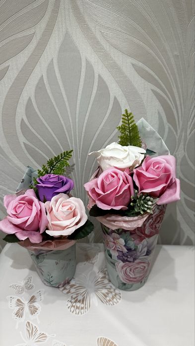 Цветы из мыла в подарок