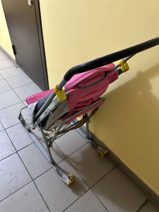 Санки коляска с маленькими колесами