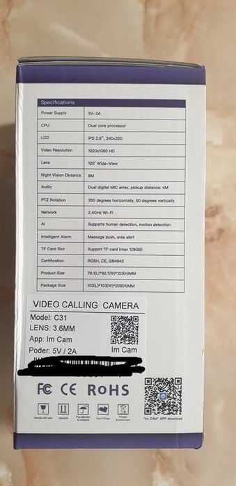 2MP PTZ WIFI Camera AI Tracking Voice Wake-up Video Call With 2.8"