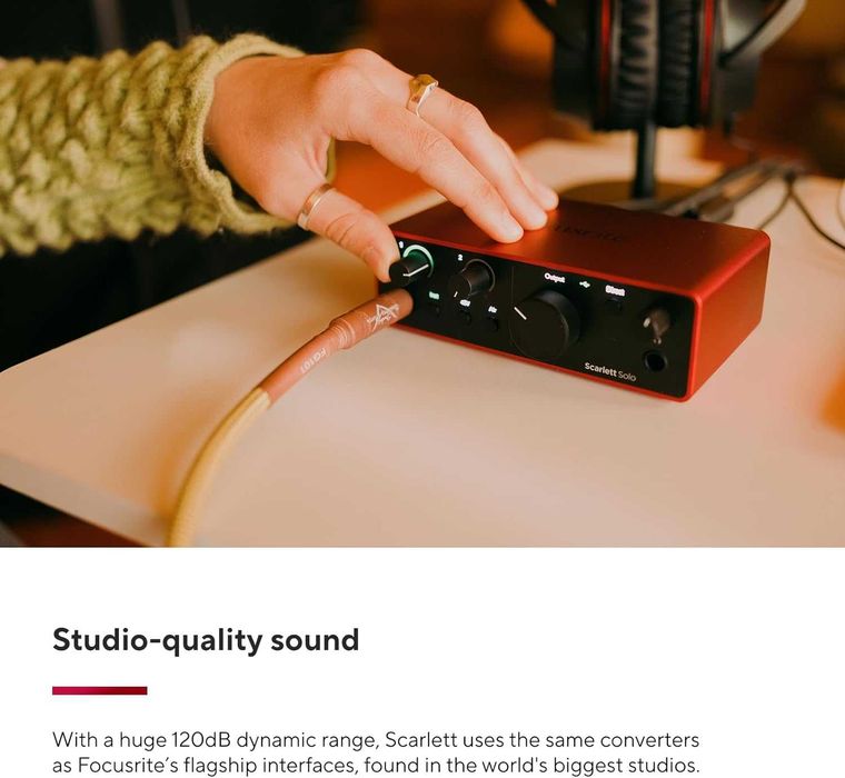 Профессиональная звуковая карта Focusrite Scarlett SOLO 4th Gen USB
