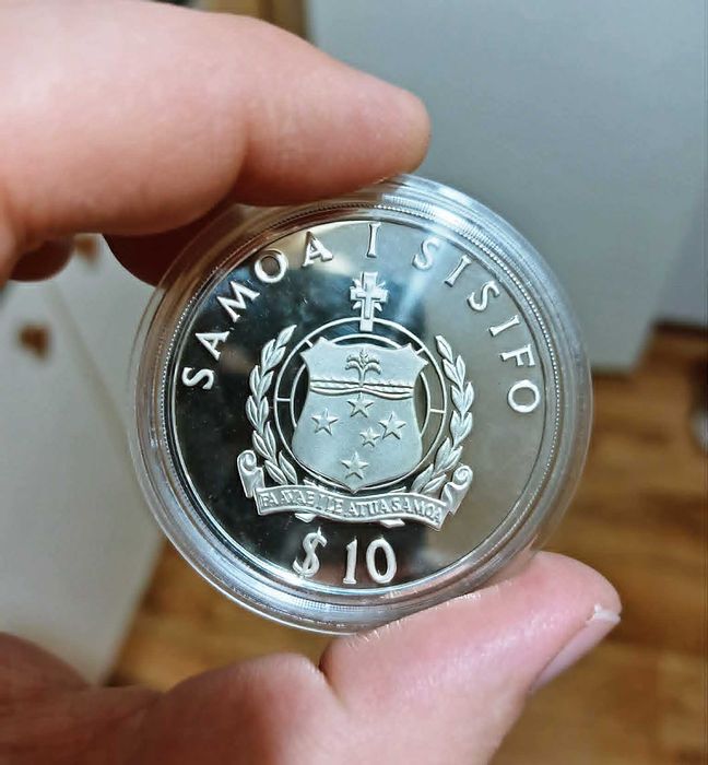 Сребърна монета 10 тали 1991 г. островна държава Самоа