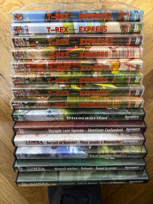 14 Buc DVD-uri Colectia Lumea Dinozaurilor si T-Rex Express Educative