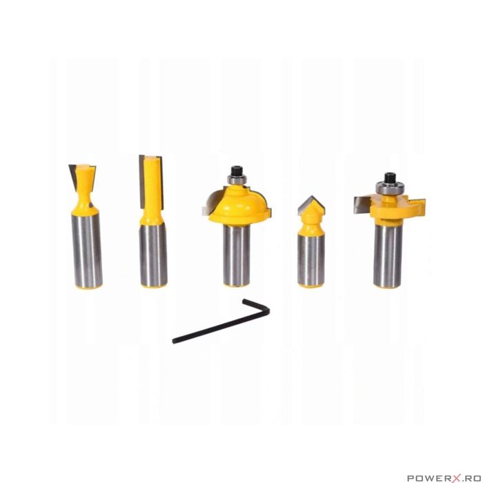 Set 35 freze pentru lemn, cutie metalica compatibile cu Oberfreza,