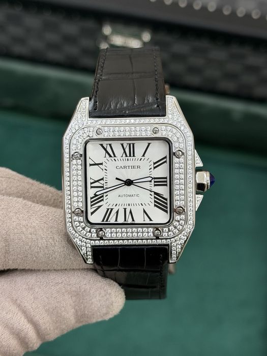 Cartier Santos 100 XL – Diamond Pavé, Automatic