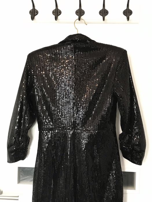 Rochie cocktail neagra paiete eleganta