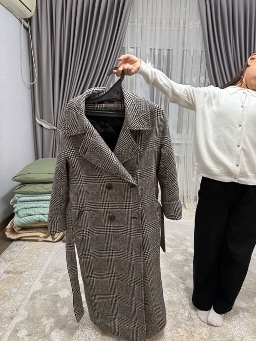 Пальто оверсайз, клетач