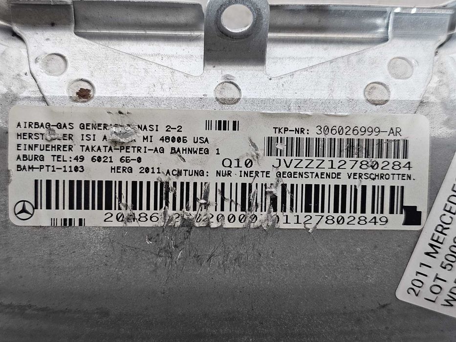 Airbag genunchi șofer Mercedes-Benz C-Class W204 2011 C 250 CDI 150kW Cod OEM: 306026999, A2048602002 (5E3)
