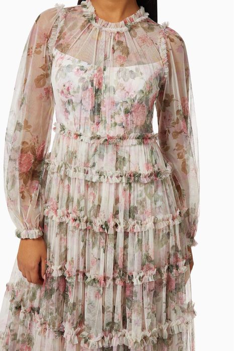 Needle&Thread уникална рокля над коляното в красив десен