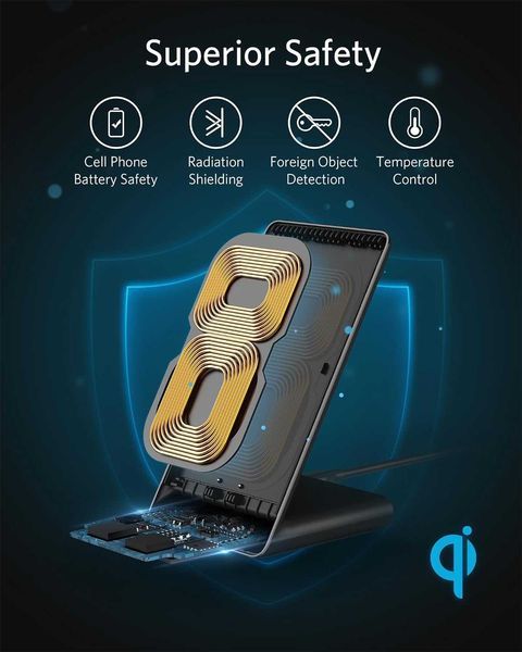 ПРОМО 2г Гаранция Ново Безжично Зарядно Wireless Anker PowerWave 10W