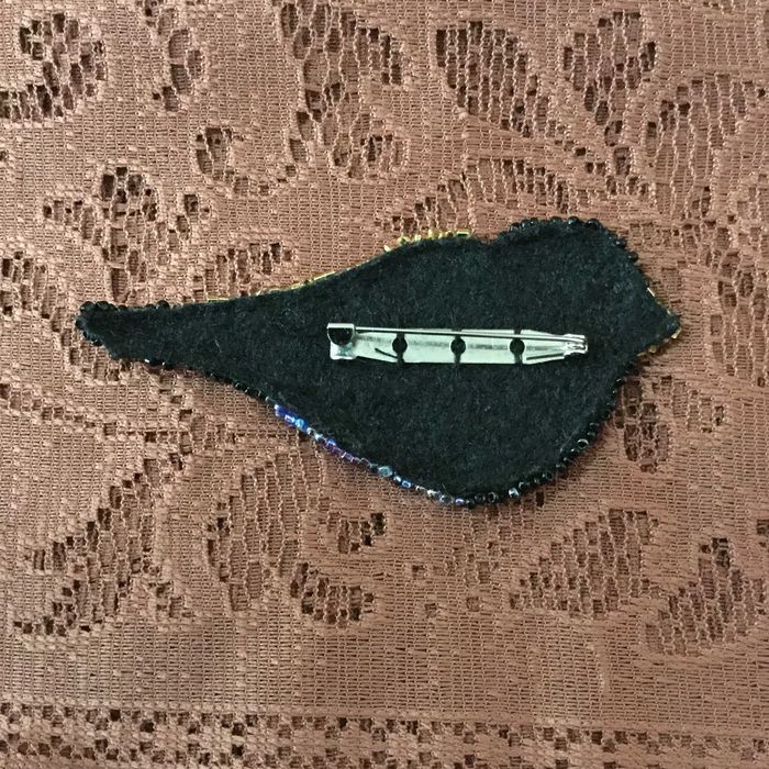 Брошка воробушек и рыбка