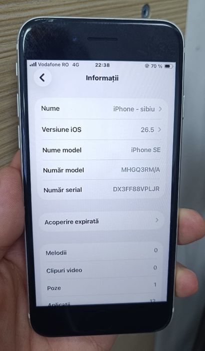 Iphon SE 2022 ios 26.5 / schimb