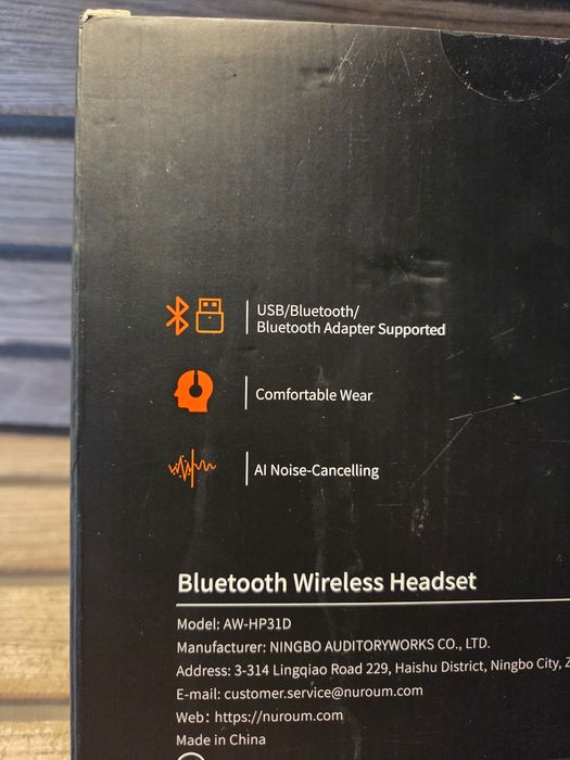 Casti Wireless Nuroum HP31D Bluetooth Wireless Headset – Sigilat Noise Cancelling USB/Bluetooth