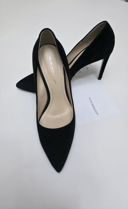 Pantofi dama cu toc, eleganti piele intoarsa Riva Mancina, marimea 38