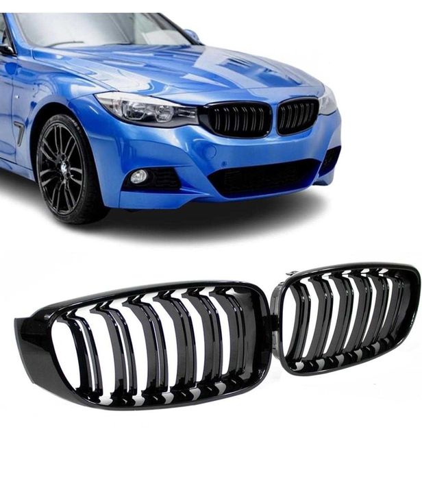 Grile duble BMW Seria 3 F34 GT 2012-2018 - Negru Lucios Radus