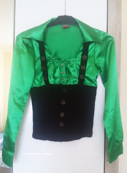 Camasa cu bretele si corset, din satin, marimea S