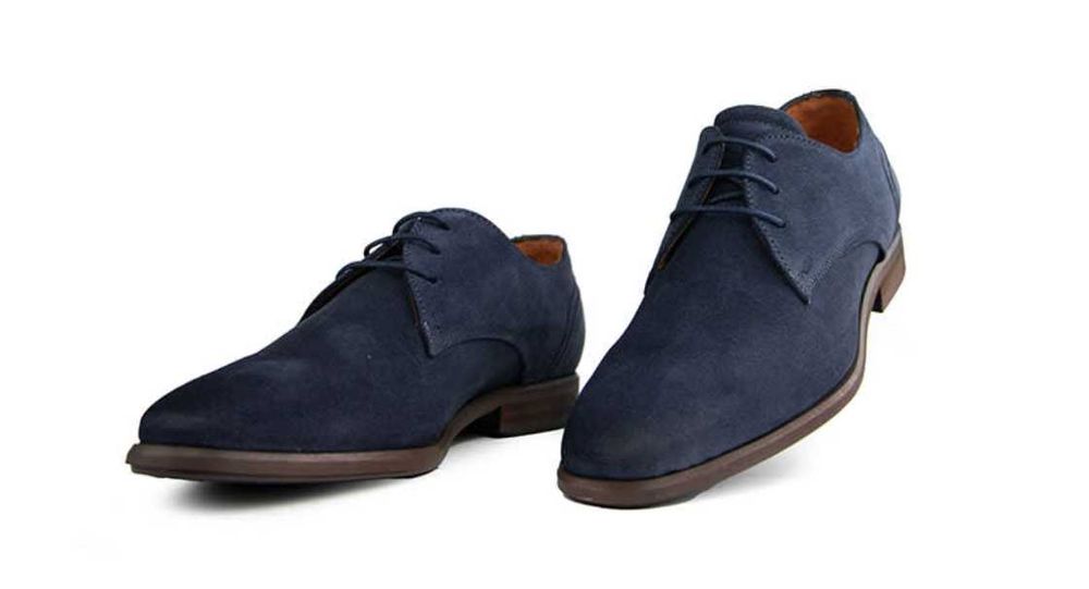 Обувки Van Lier Erasmo Euro 45 / UK 11 син велур Нови официални обувки