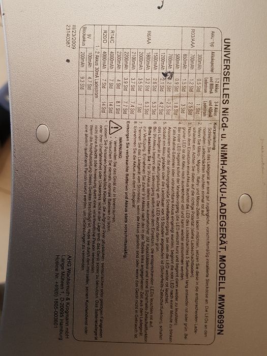 Încărcător încarcatoare acumulatori Germany