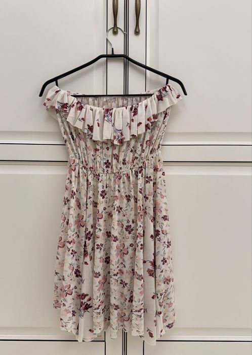 Rochie mini florala Kimchi Blue (Urban Outfitters) - umeri goi, boho, S