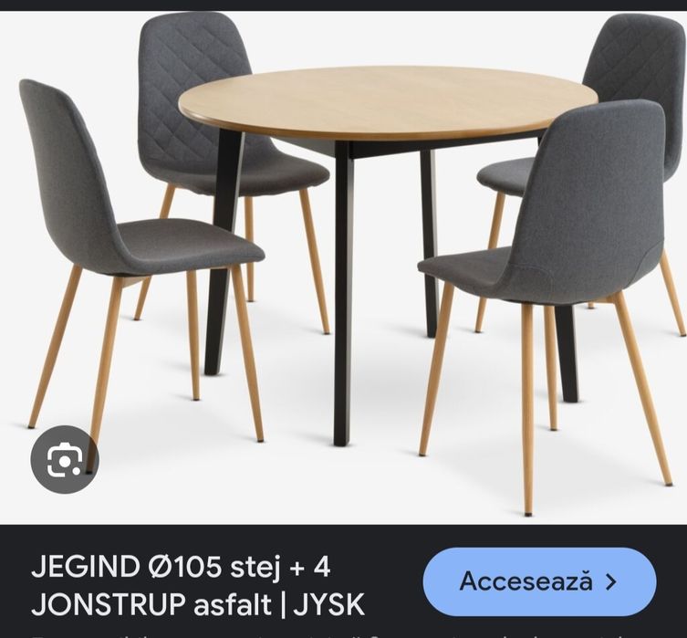 Masa Jegind 105 cm+4 scaune Jonstrup