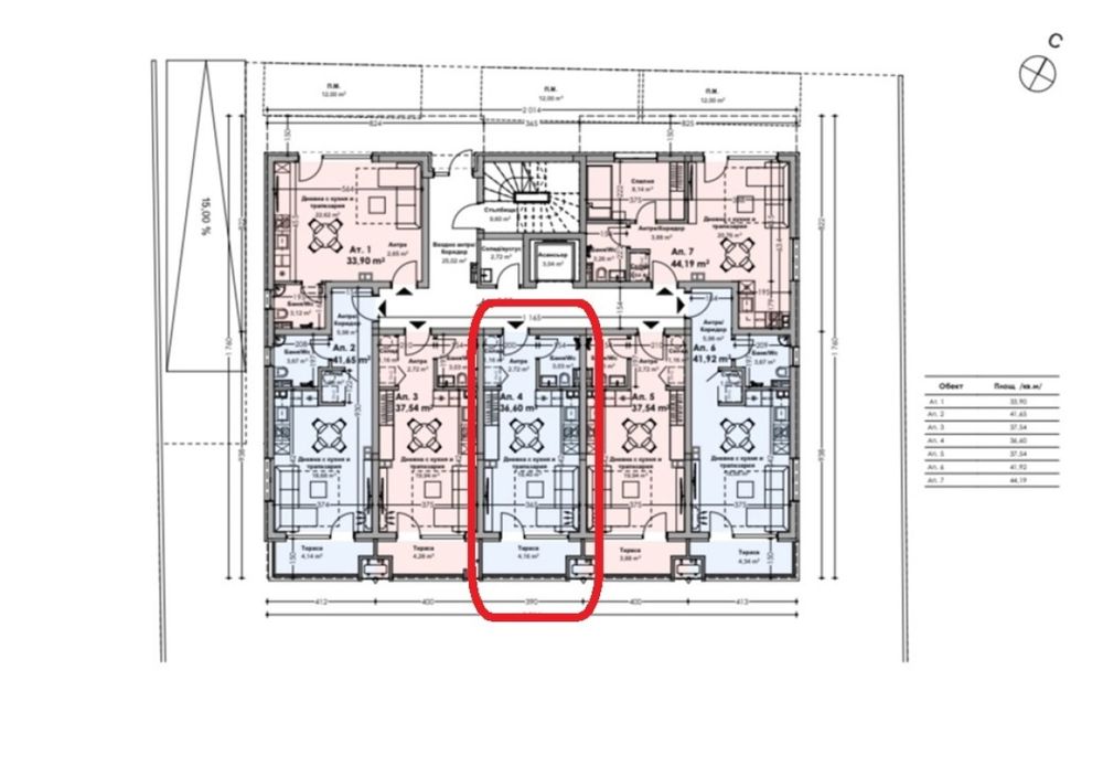 Едностаен апартамент 42,08 кв.м. в Приморско.