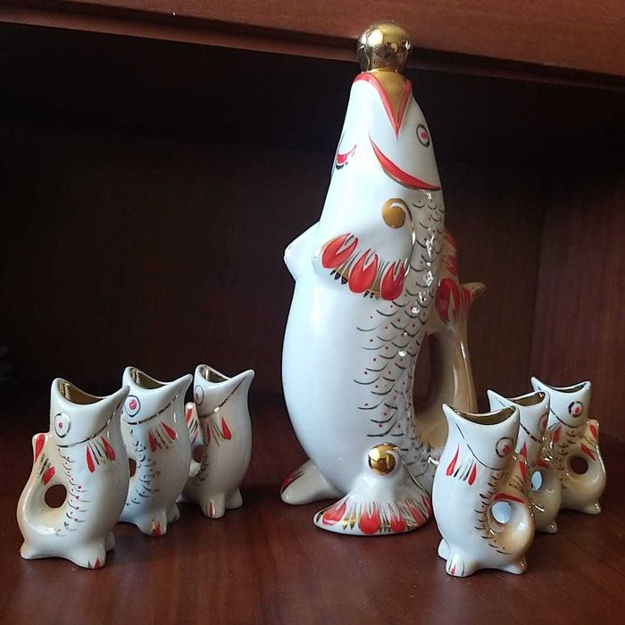 Легендарный коньячный набор "Рыбки", винтаж