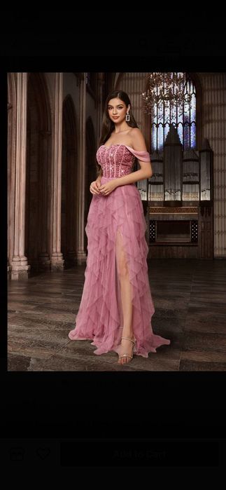 Официална розова рокля