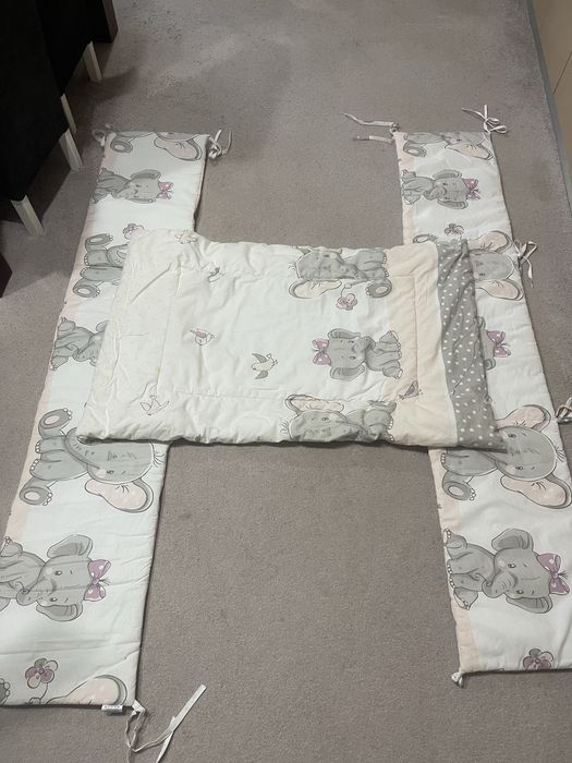 Set protectie bebe pentru patuț din bumbac