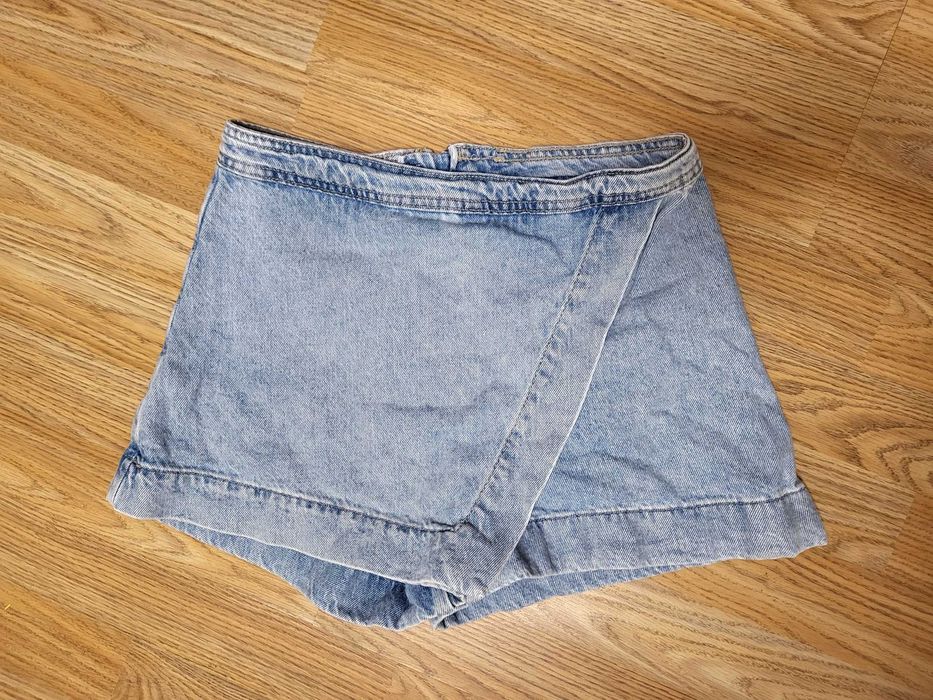 Къса дънкова пола-панталон с прехвърляне H&M 34/XS