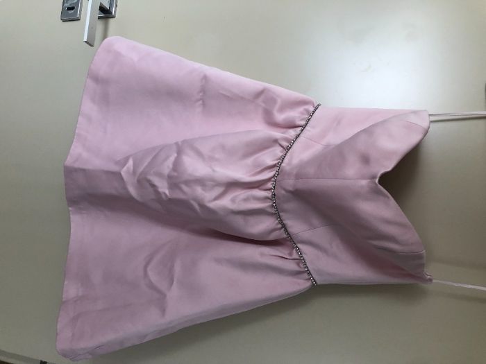 Официална розова сатенена бална рокля Bershka Dressy