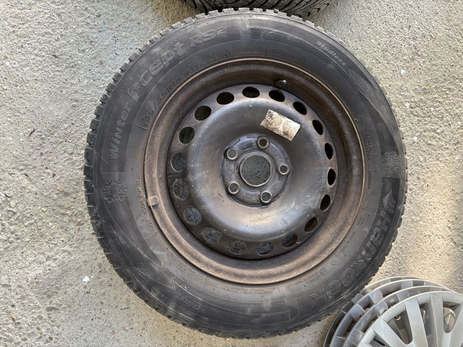 Set Jante 15 plus anvelope iarna 195 65 15 si capace - 5x112 | VW, Skoda, Seat