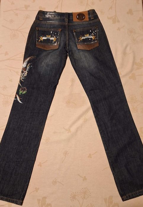 Blugi de damă Christian Dior noi, cu imprimeuri și broderii mărimea 27